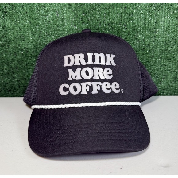 Dutch Bros Drink More Coffee Snapback Black Mesh Trucker Rope Hat Cap One Size - Picture 1 of 5
